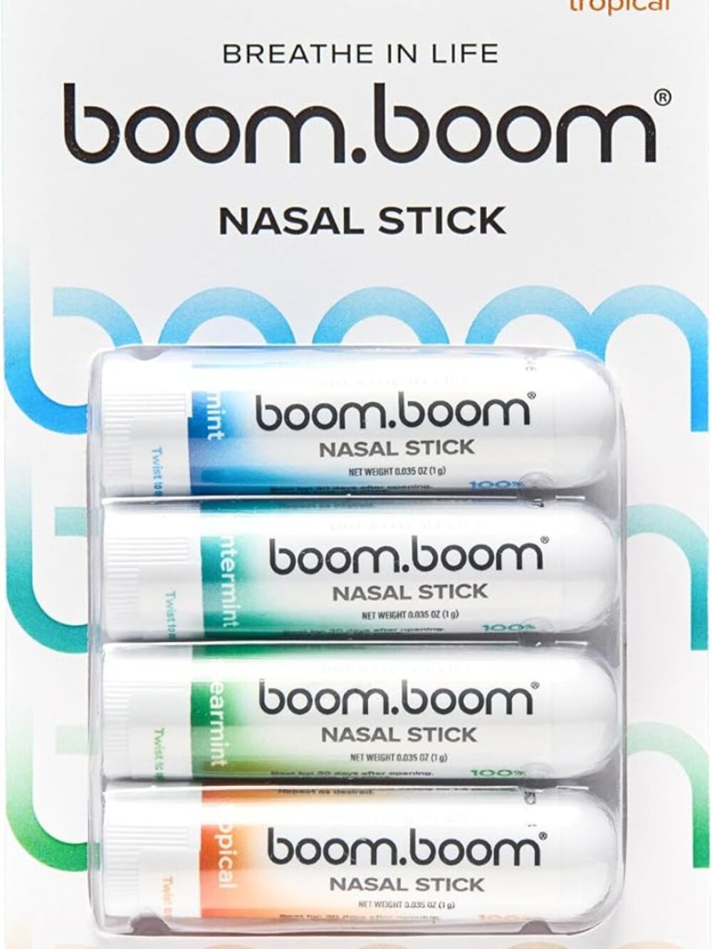 BoomBoom Nasal Stick | Vapor Flow Technology (Mint, Wintermint, Tropical, Spear